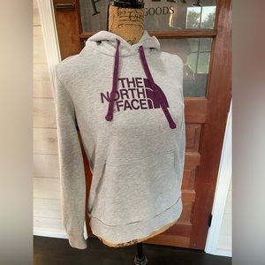 The North Face purple/gray pullover pocket hoodie sz medium